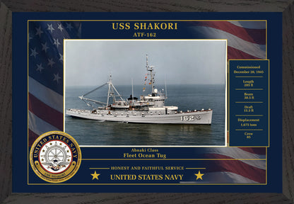 USS Shakori ATF-162 Framed Patriotic Photo