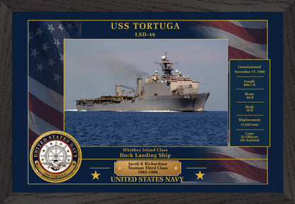 USS Tortuga LSD-46 Framed Patriotic Photo