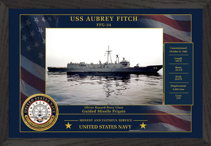 USS Aubrey Fitch FFG-34 Framed Patriotic Photo
