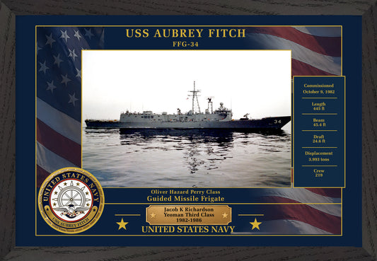 USS Aubrey Fitch FFG-34 Framed Patriotic Photo