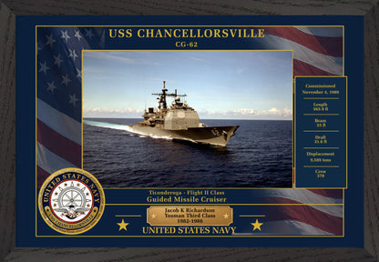 USS Chancellorsville CG-62 Framed Patriotic Photo