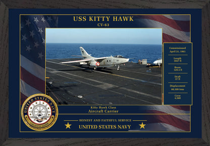 USS Kitty Hawk CV-63 Framed Patriotic Photo