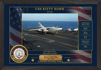 USS Kitty Hawk CV-63 Framed Patriotic Photo