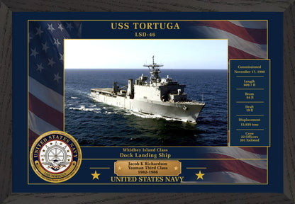 USS Tortuga LSD-46 Framed Patriotic Photo
