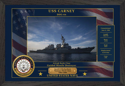 USS Carney DDG-64 Framed Patriotic Photo