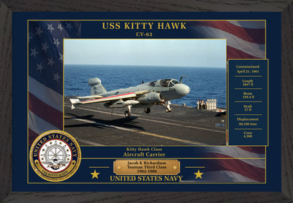 USS Kitty Hawk CV-63 Framed Patriotic Photo