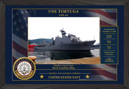 USS Tortuga LSD-46 Framed Patriotic Photo