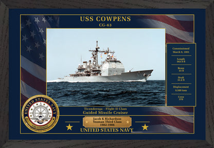 USS Cowpens CG-63 Framed Patriotic Photo