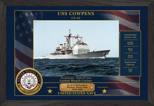 USS Cowpens CG-63 Framed Patriotic Photo