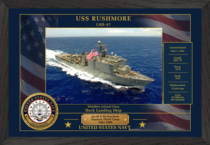 USS Rushmore LSD-47 Framed Patriotic Photo