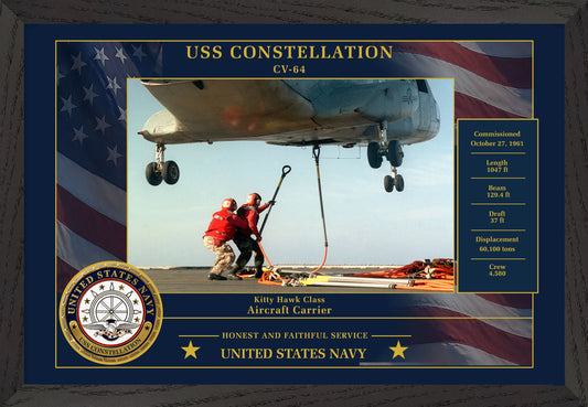 USS Constellation CV-64 Framed Patriotic Photo