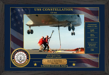USS Constellation CV-64 Framed Patriotic Photo