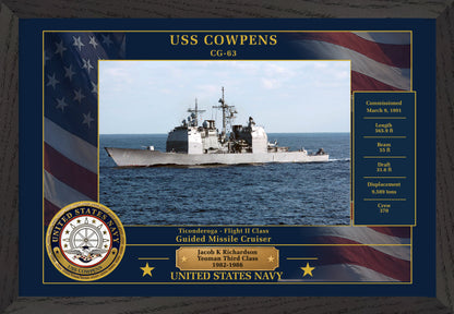 USS Cowpens CG-63 Framed Patriotic Photo