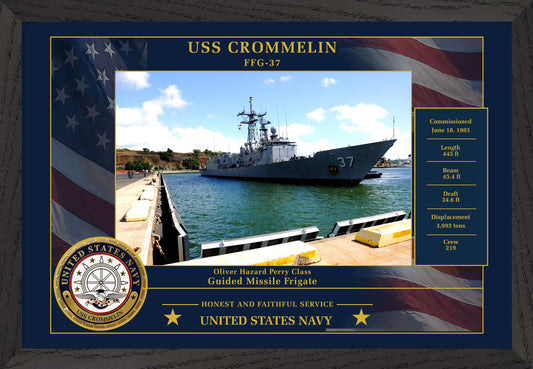 USS Crommelin FFG-37 Framed Patriotic Photo