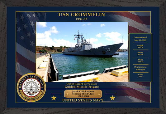 USS Crommelin FFG-37 Framed Patriotic Photo