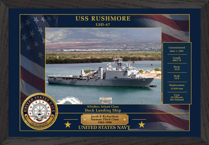 USS Rushmore LSD-47 Framed Patriotic Photo