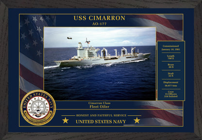 USS Cimarron AO-177 Framed Patriotic Photo