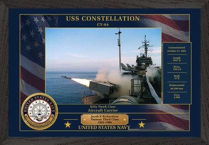 USS Constellation CV-64 Framed Patriotic Photo