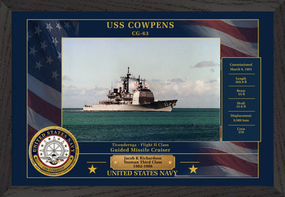 USS Cowpens CG-63 Framed Patriotic Photo