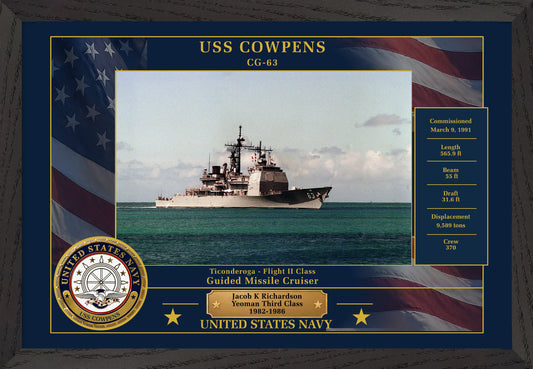 USS Cowpens CG-63 Framed Patriotic Photo