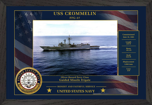 USS Crommelin FFG-37 Framed Patriotic Photo