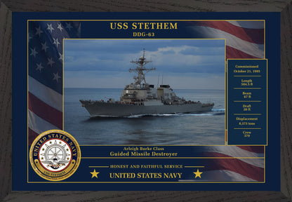 USS Stethem DDG-63 Framed Patriotic Photo