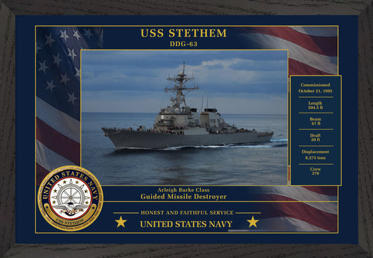 USS Stethem DDG-63 Framed Patriotic Photo