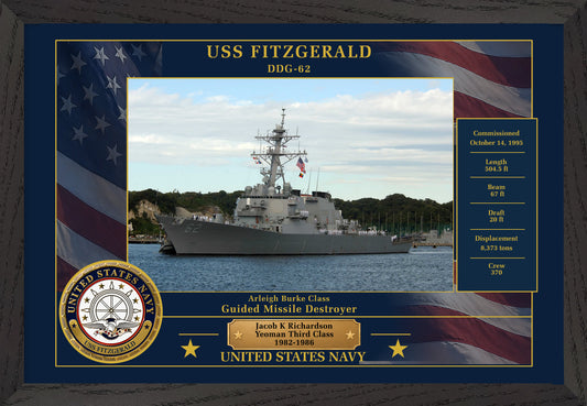 USS Fitzgerald DDG-62 Framed Patriotic Photo