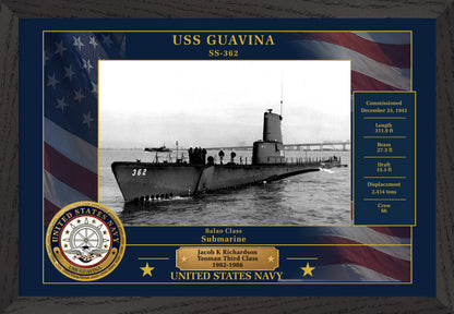 USS Guavina SS-362 Framed Patriotic Photo