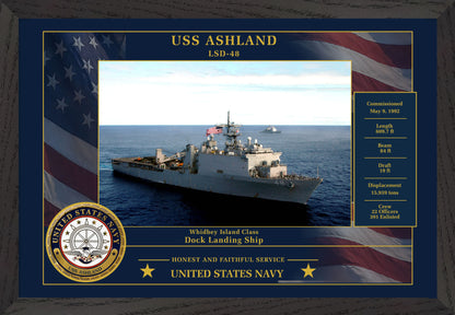 USS Ashland LSD-48 Framed Patriotic Photo