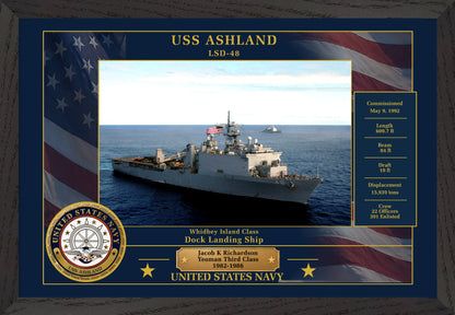 USS Ashland LSD-48 Framed Patriotic Photo