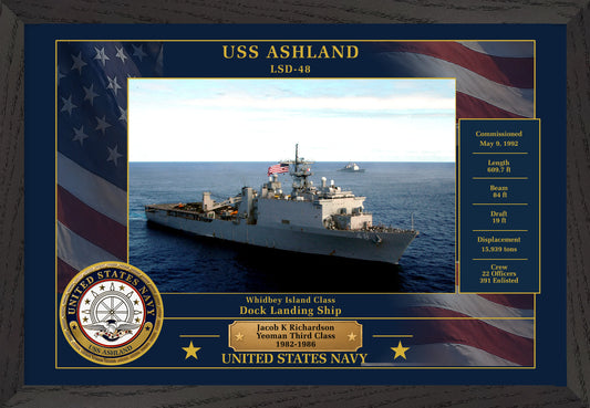 USS Ashland LSD-48 Framed Patriotic Photo