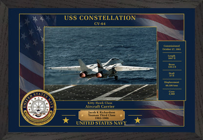 USS Constellation CV-64 Framed Patriotic Photo