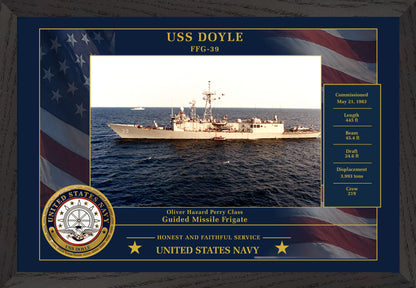 USS Doyle FFG-39 Framed Patriotic Photo