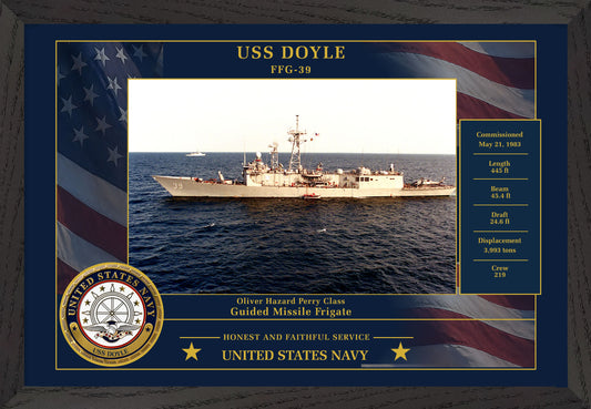 USS Doyle FFG-39 Framed Patriotic Photo