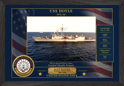 USS Doyle FFG-39 Framed Patriotic Photo