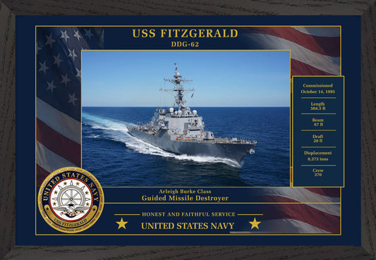 USS Fitzgerald DDG-62 Framed Patriotic Photo