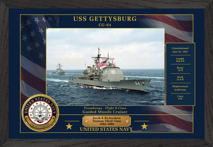 USS Gettysburg CG-64 Framed Patriotic Photo