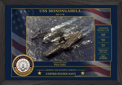 USS Monongahela AO-178 Framed Patriotic Photo