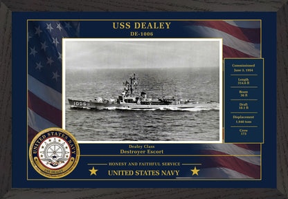 USS Dealey DE-1006 Framed Patriotic Photo
