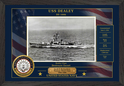 USS Dealey DE-1006 Framed Patriotic Photo