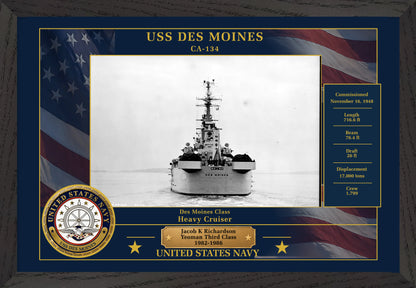 USS Des Moines CA-134 Framed Patriotic Photo
