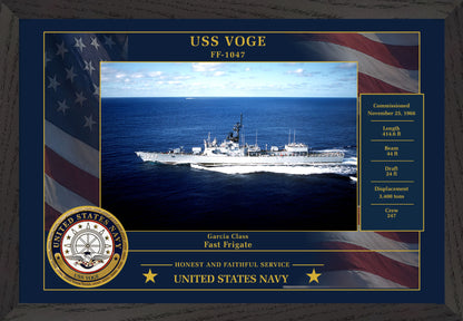USS Voge FF-1047 Framed Patriotic Photo