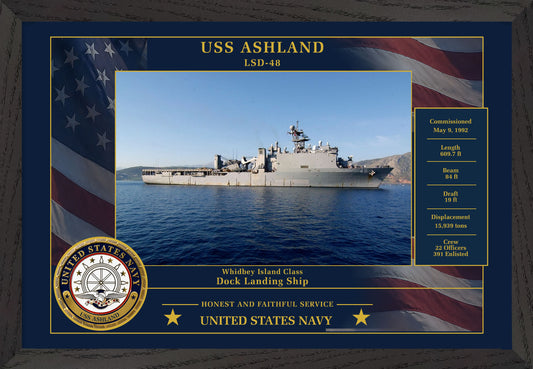 USS Ashland LSD-48 Framed Patriotic Photo