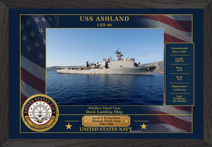 USS Ashland LSD-48 Framed Patriotic Photo