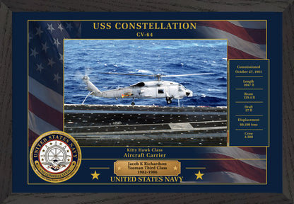 USS Constellation CV-64 Framed Patriotic Photo