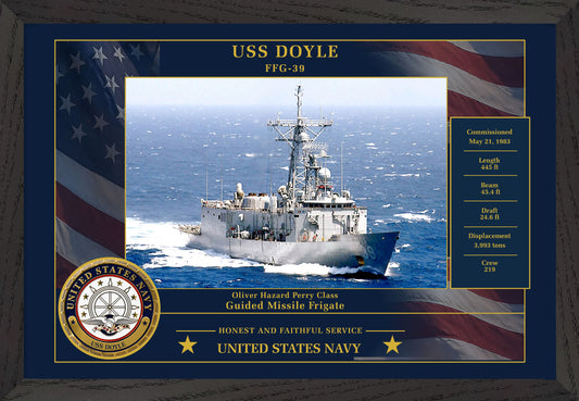 USS Doyle FFG-39 Framed Patriotic Photo