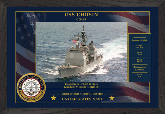 USS Chosin CG-65 Framed Patriotic Photo