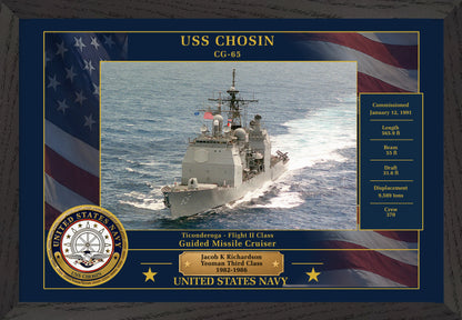 USS Chosin CG-65 Framed Patriotic Photo