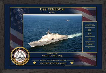 USS Freedom LCS-1 Framed Patriotic Photo